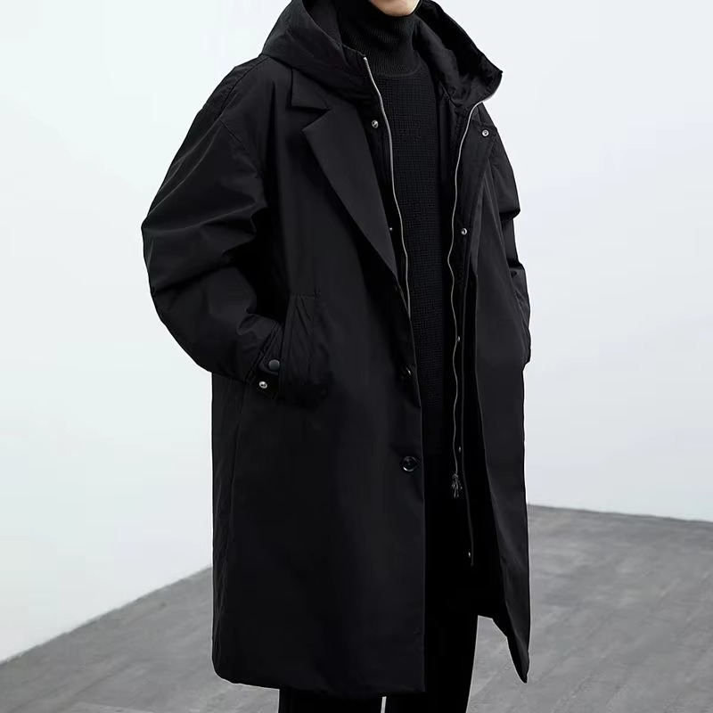 Trench Lungo da Uomo Antivento Vestibilità Ampia — foto 2