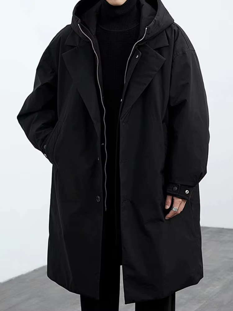Trench Lungo da Uomo Antivento Vestibilità Ampia — foto 3