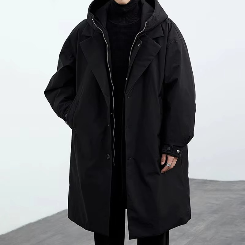 Trench Lungo da Uomo Antivento Vestibilità Ampia — foto 4