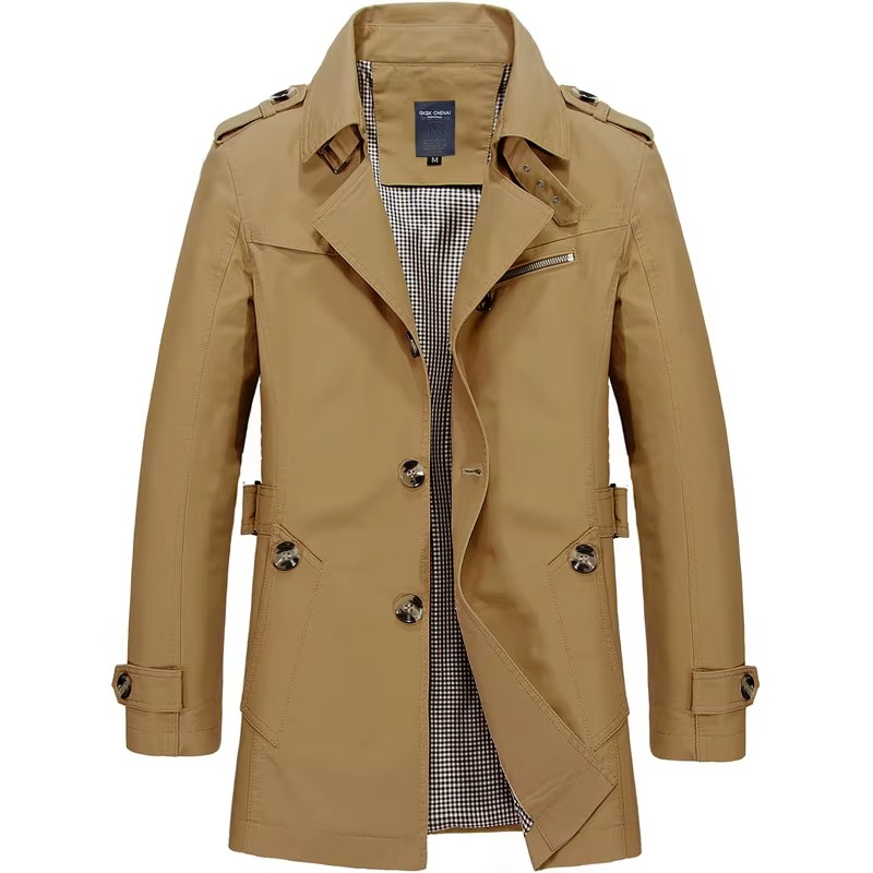 Trench Monopetto da Uomo Classico per Ufficio