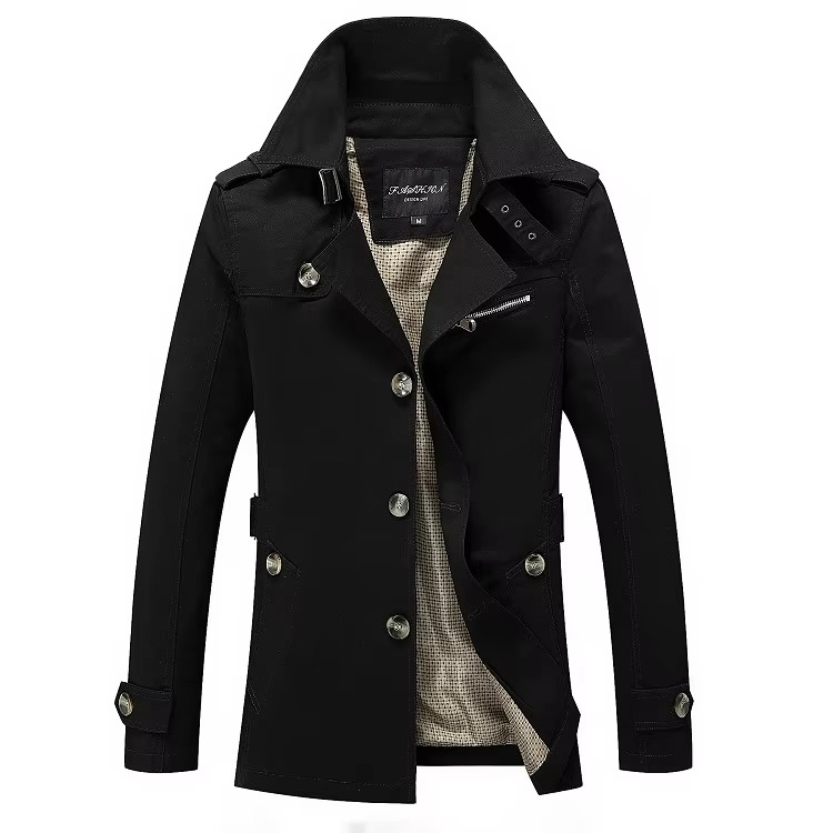 Trench Monopetto da Uomo Classico per Ufficio — foto 3