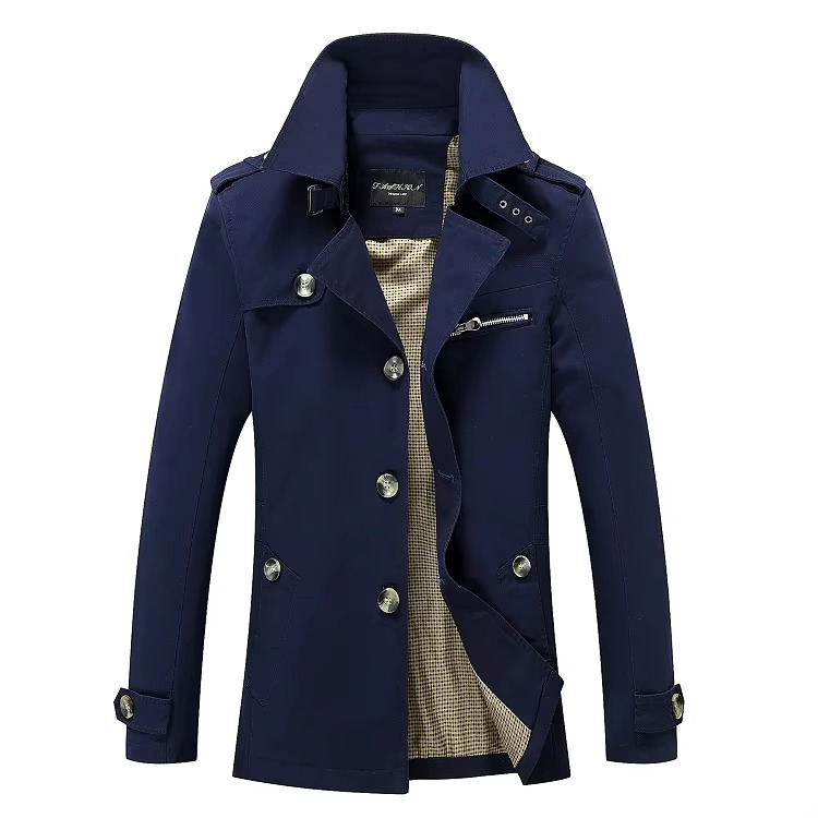 Trench Monopetto da Uomo Classico per Ufficio — foto 4