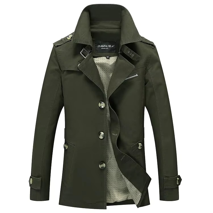 Trench Monopetto da Uomo Classico per Ufficio — foto 5