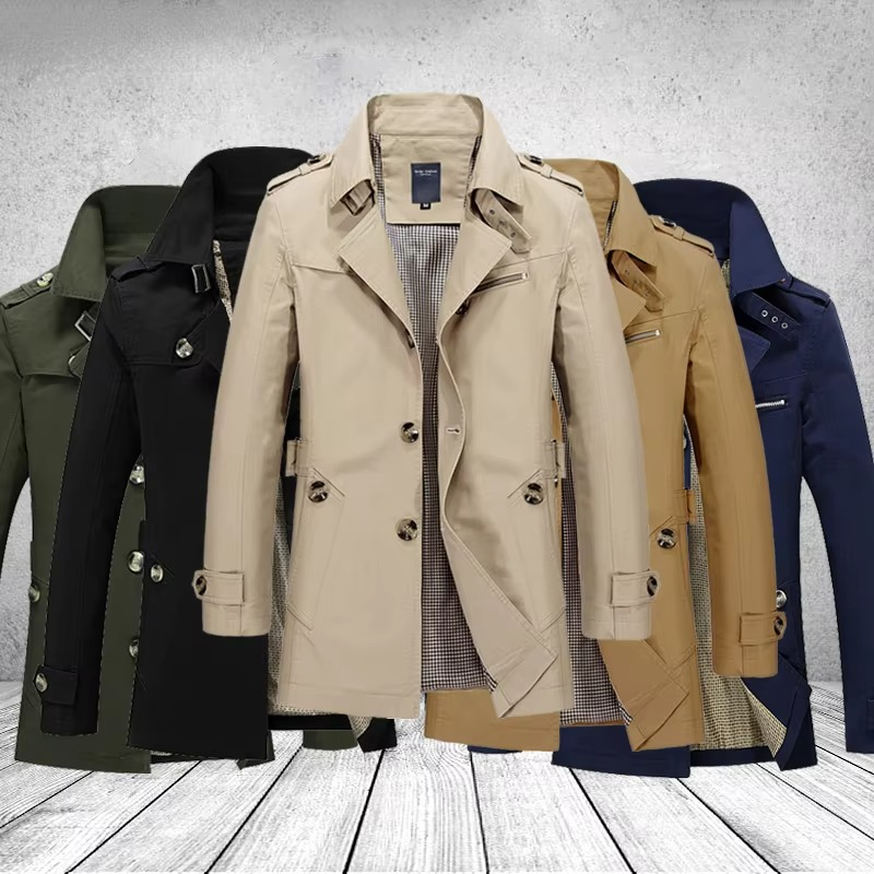 Trench Monopetto da Uomo Classico per Ufficio — foto 6