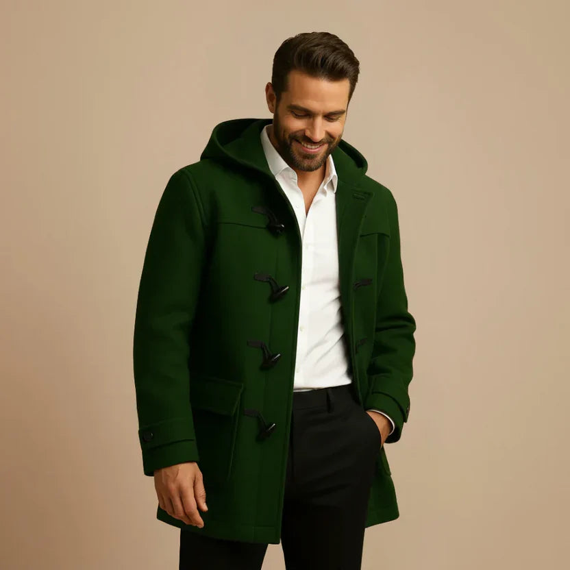 Trench da Uomo con Cappuccio e Bottoni a Corno — foto 2
