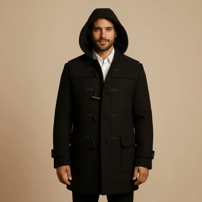 Trench da Uomo con Cappuccio e Bottoni a Corno — foto 4