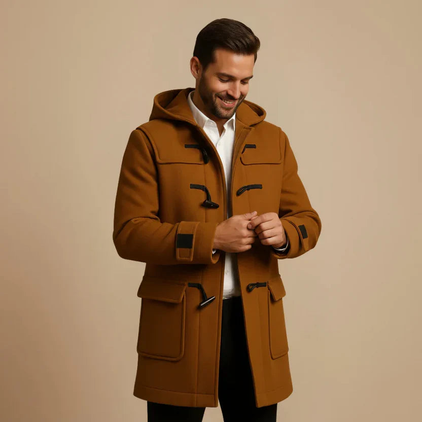 Trench da Uomo con Cappuccio e Bottoni a Corno — foto 5