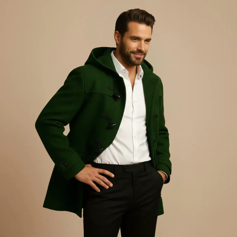 Trench da Uomo con Cappuccio e Bottoni a Corno — foto 6