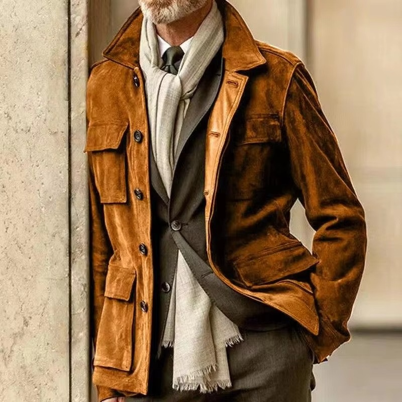 Trench da Uomo Lunghezza Media con Collo a Revers