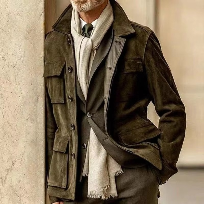 Trench da Uomo Lunghezza Media con Collo a Revers — foto 2