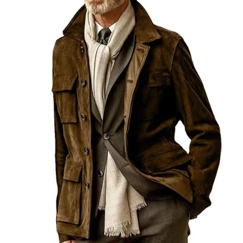 Trench da Uomo Lunghezza Media con Collo a Revers — foto 3