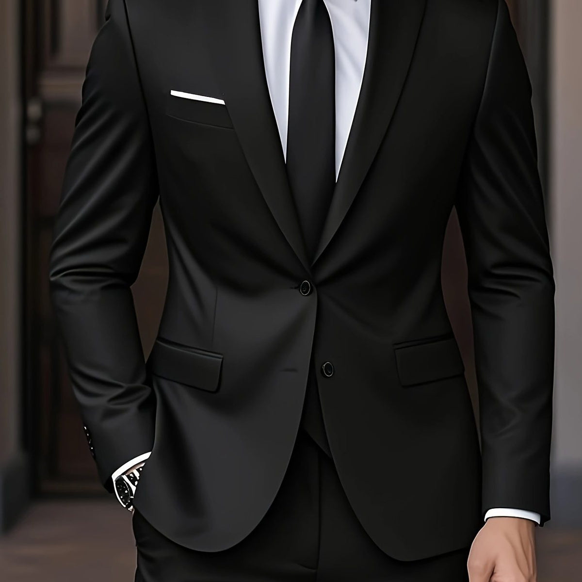 Completo Due Bottoni da Uomo con Camicia e Cravatta — foto 16