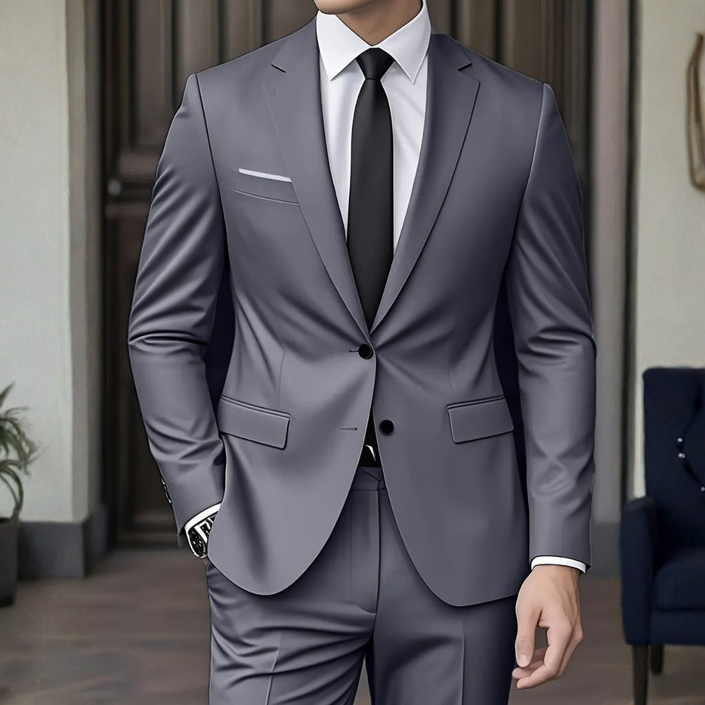 Completo Due Bottoni da Uomo con Camicia e Cravatta — foto 2