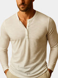 Maglia Henley Maniche Lunghe da Uomo Scollo a V