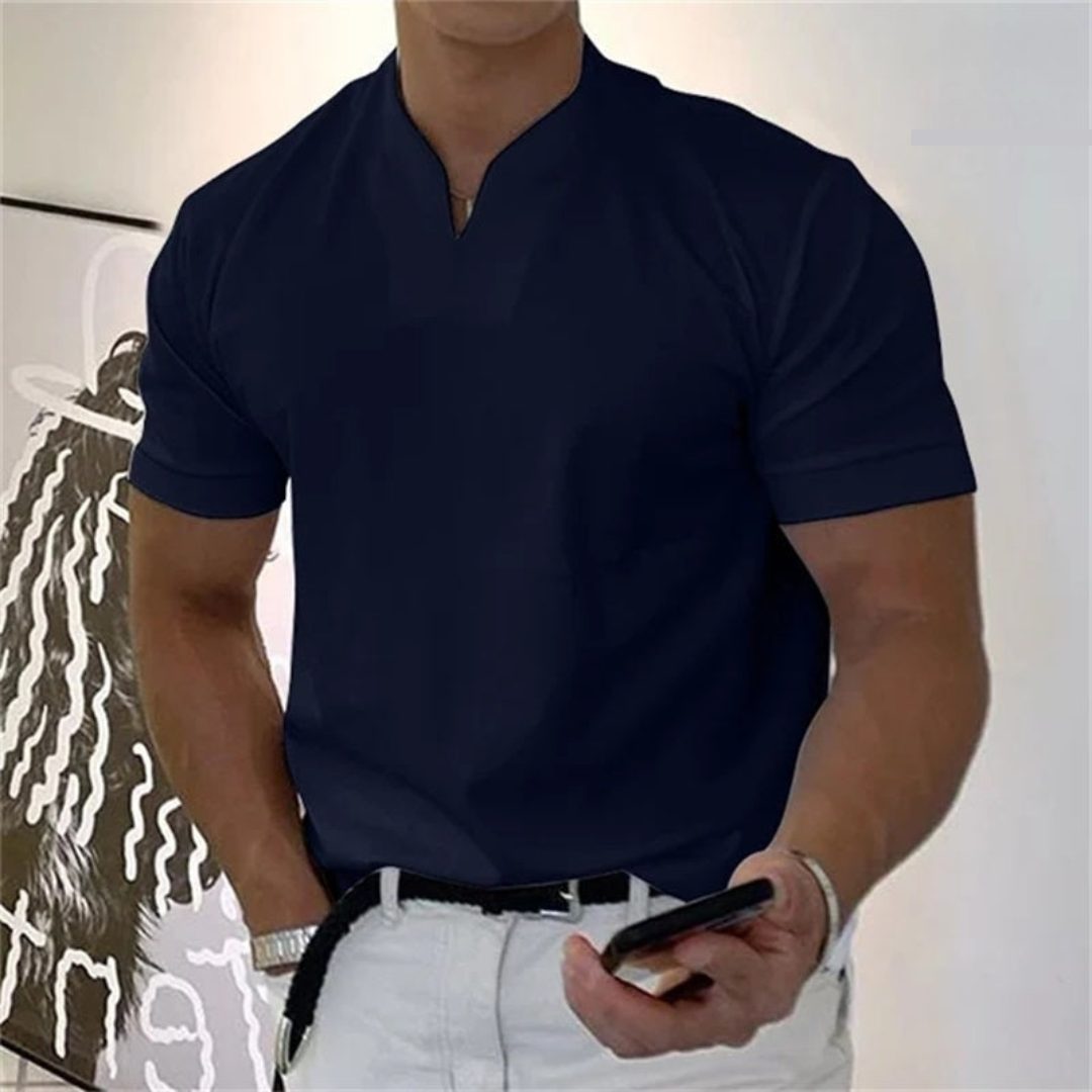 T-Shirt Slim da Uomo Scollo a V — foto 2