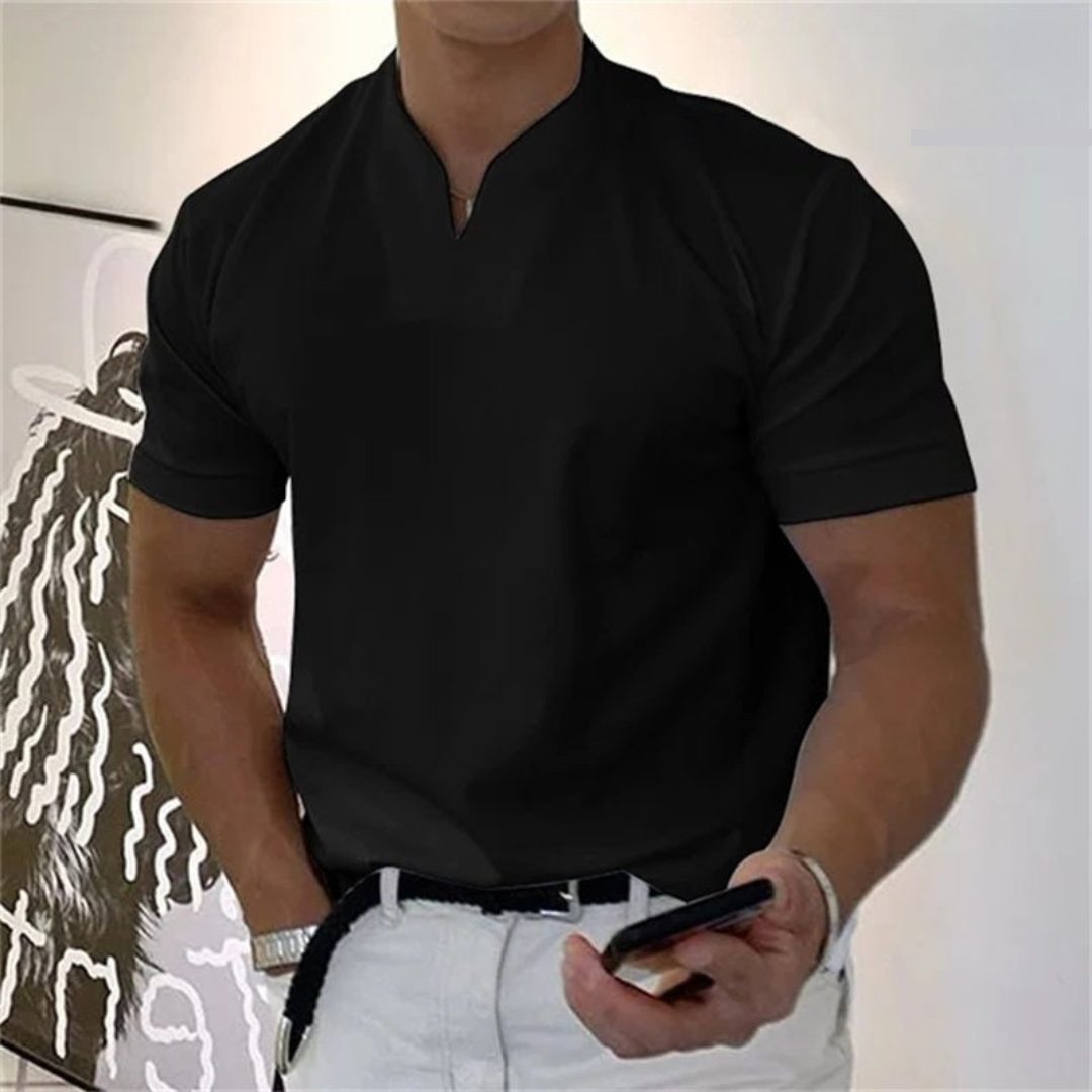 T-Shirt Slim da Uomo Scollo a V — foto 3