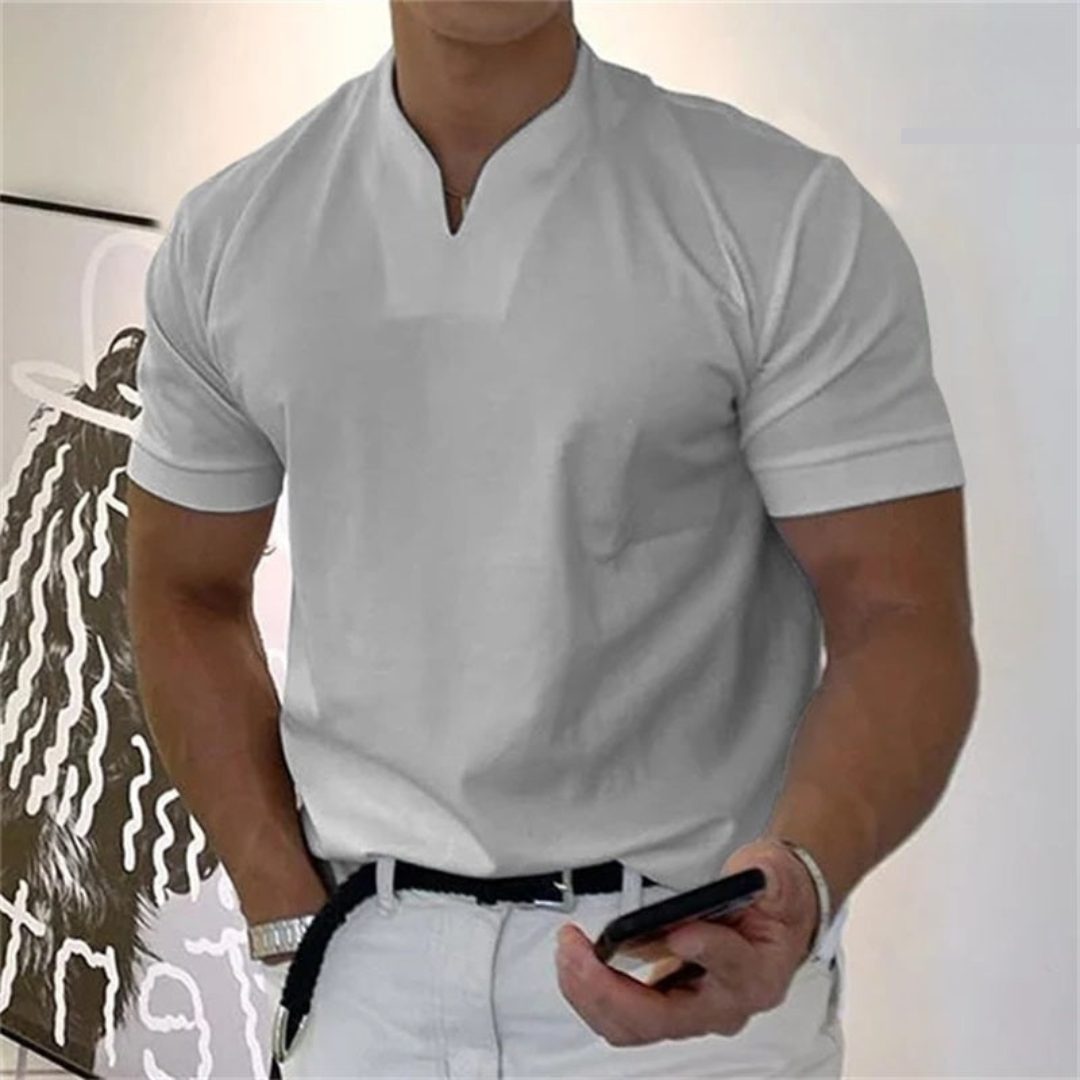 T-Shirt Slim da Uomo Scollo a V — foto 4
