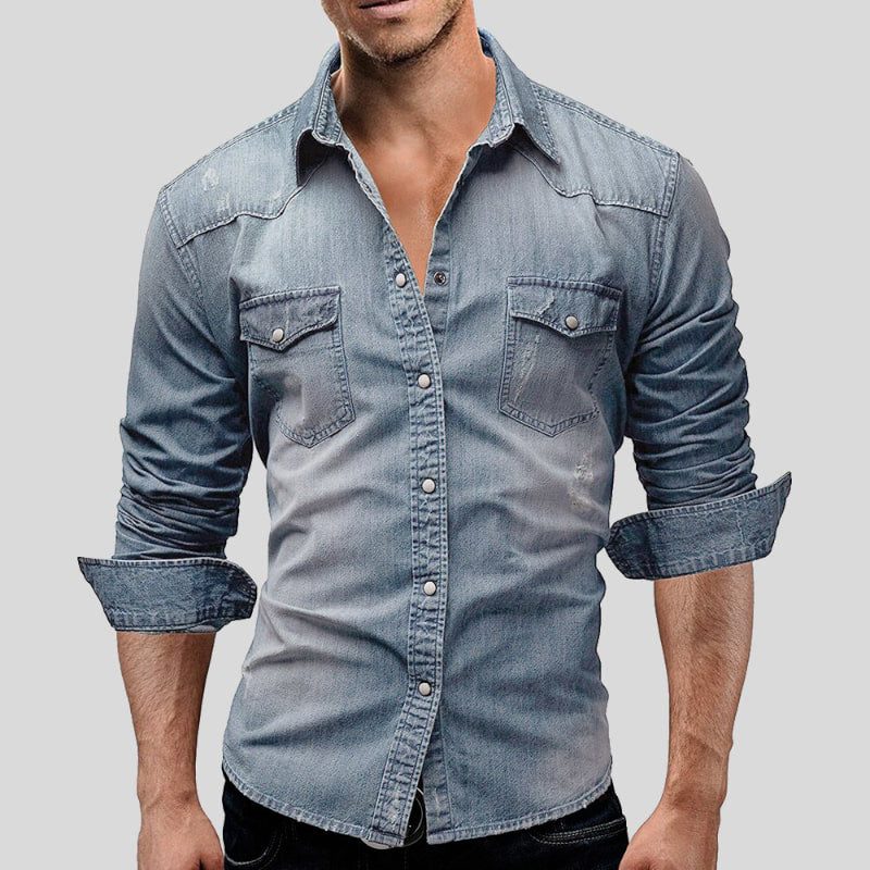 Camicia a Bottoni da Uomo Stile Vintage — foto 2