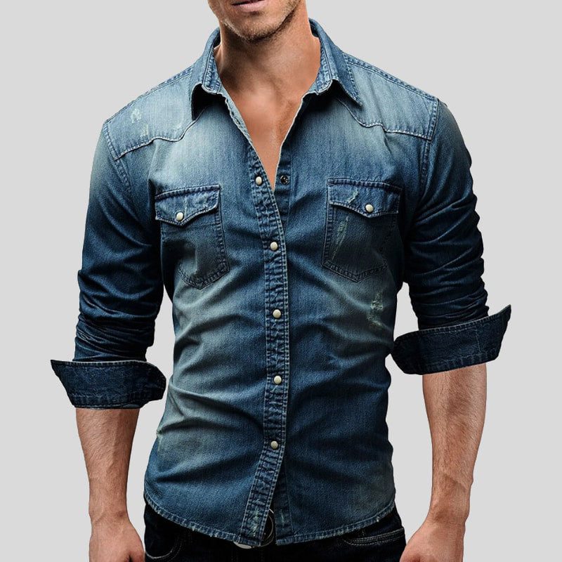 Camicia a Bottoni da Uomo Stile Vintage — foto 4