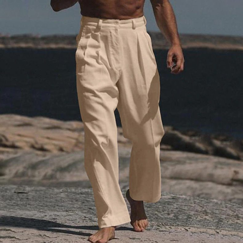Pantaloni Eleganti da Uomo Gamba Larga