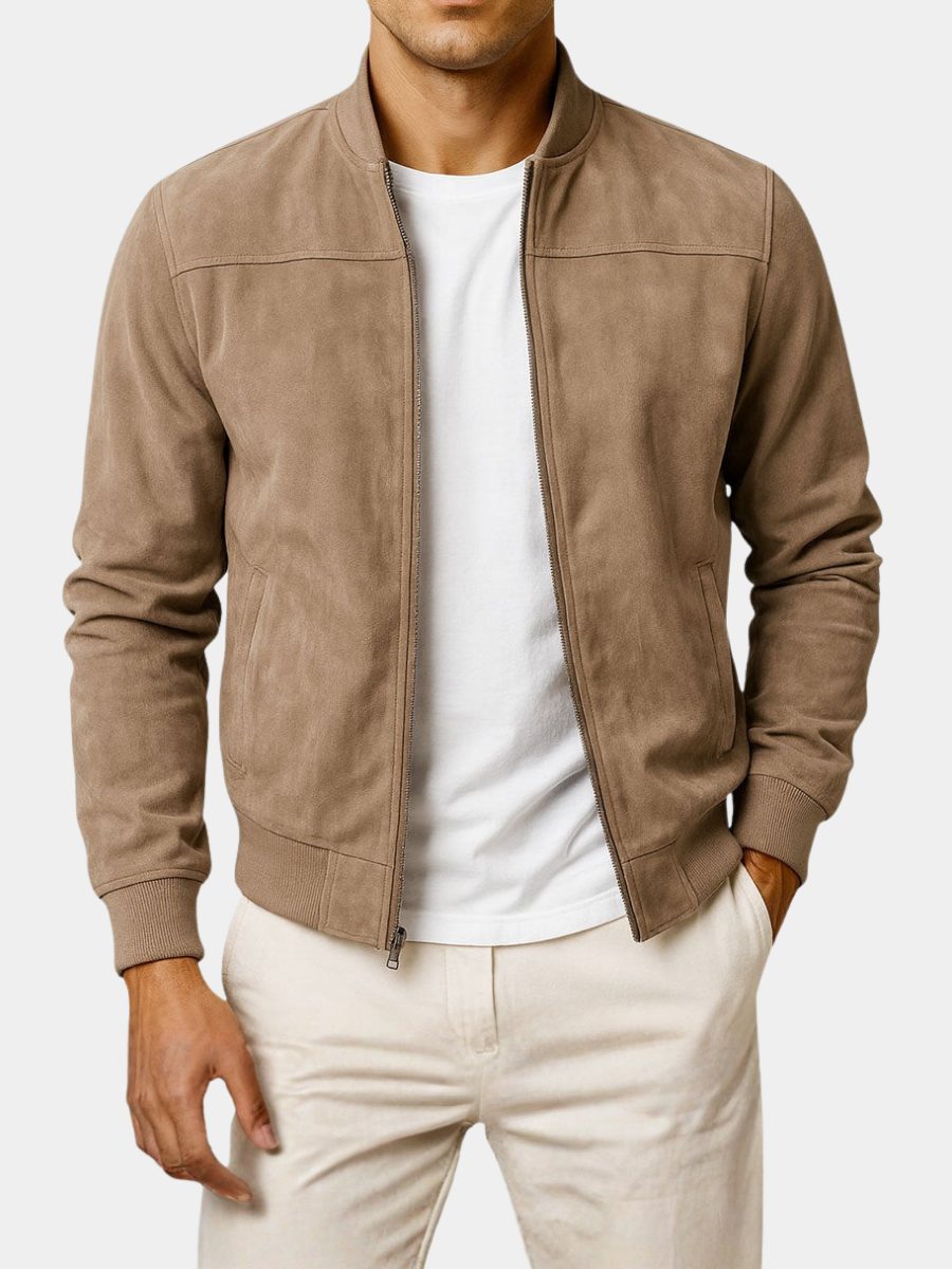 Giubbotto Bomber da Uomo con Zip Lunghezza Fianchi