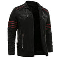 Giubbotto Moto da Uomo con Zip e Righe