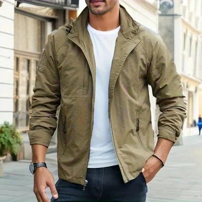 Overshirt da Uomo con Zip Integrale e Fit Rilassato
