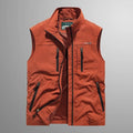 Gilet Cargo da Uomo Collo Coreano con Zip
