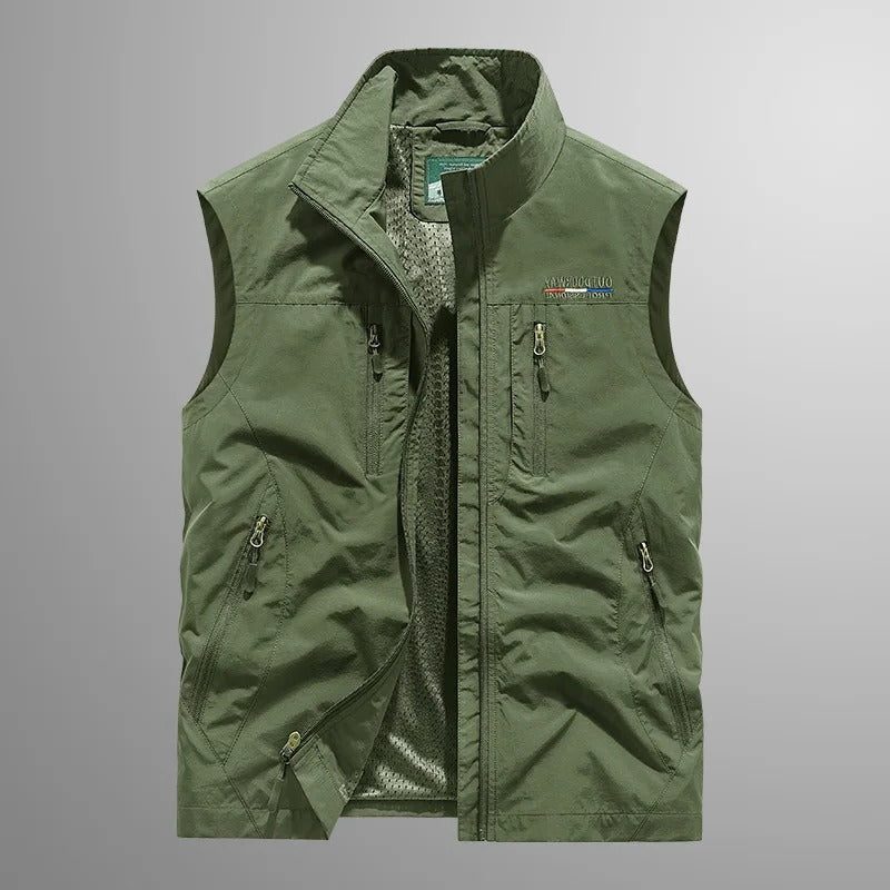 Gilet Cargo da Uomo Collo Coreano con Zip — foto 10