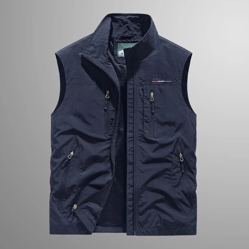 Gilet Cargo da Uomo Collo Coreano con Zip — foto 11