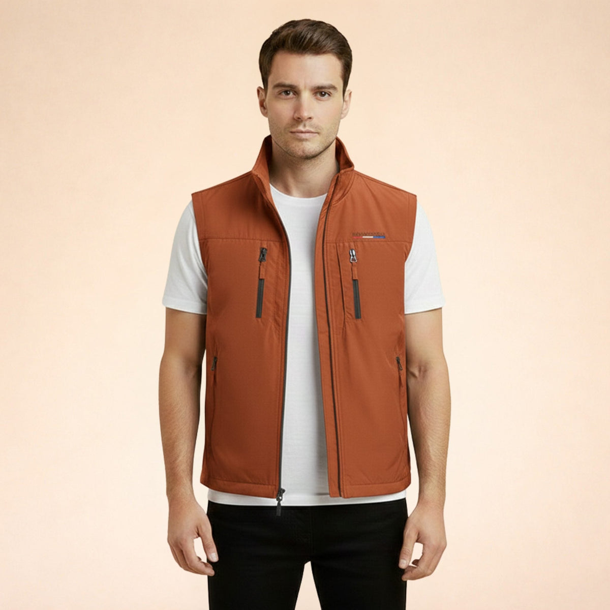 Gilet Cargo da Uomo Collo Coreano con Zip — foto 2