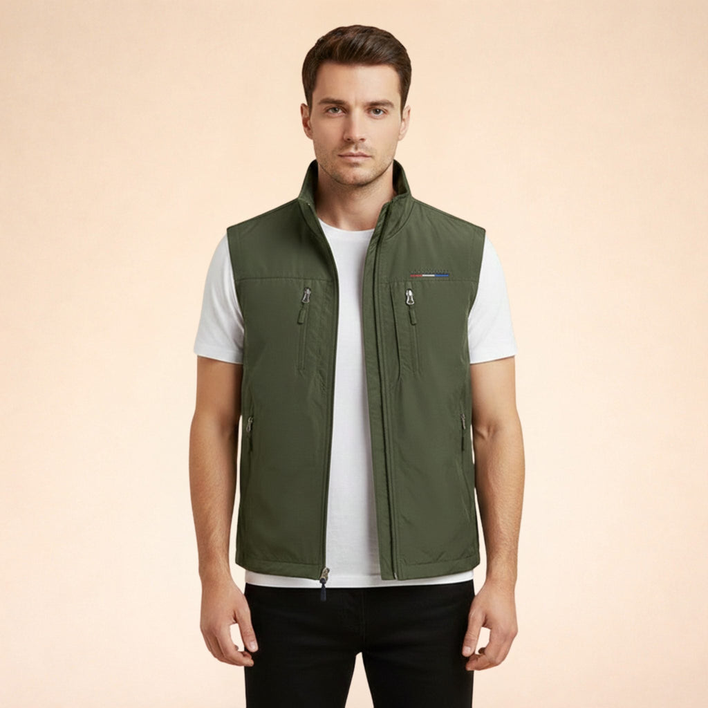 Gilet Cargo da Uomo Collo Coreano con Zip — foto 4