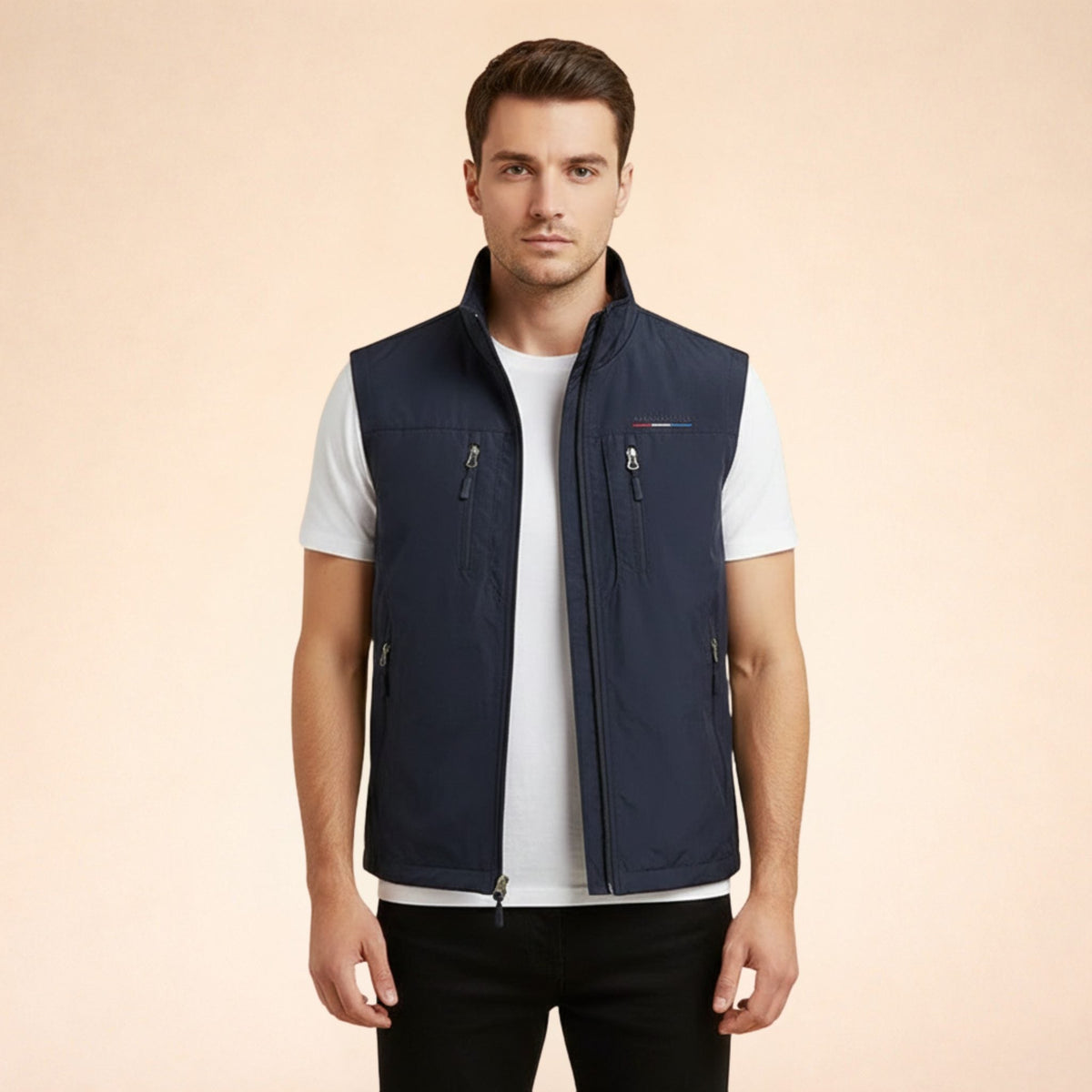 Gilet Cargo da Uomo Collo Coreano con Zip — foto 5
