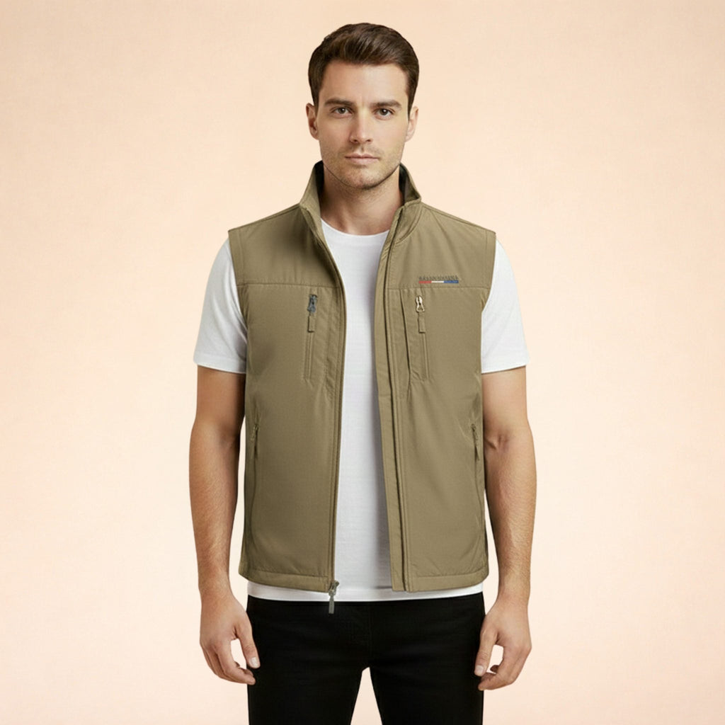 Gilet Cargo da Uomo Collo Coreano con Zip — foto 6