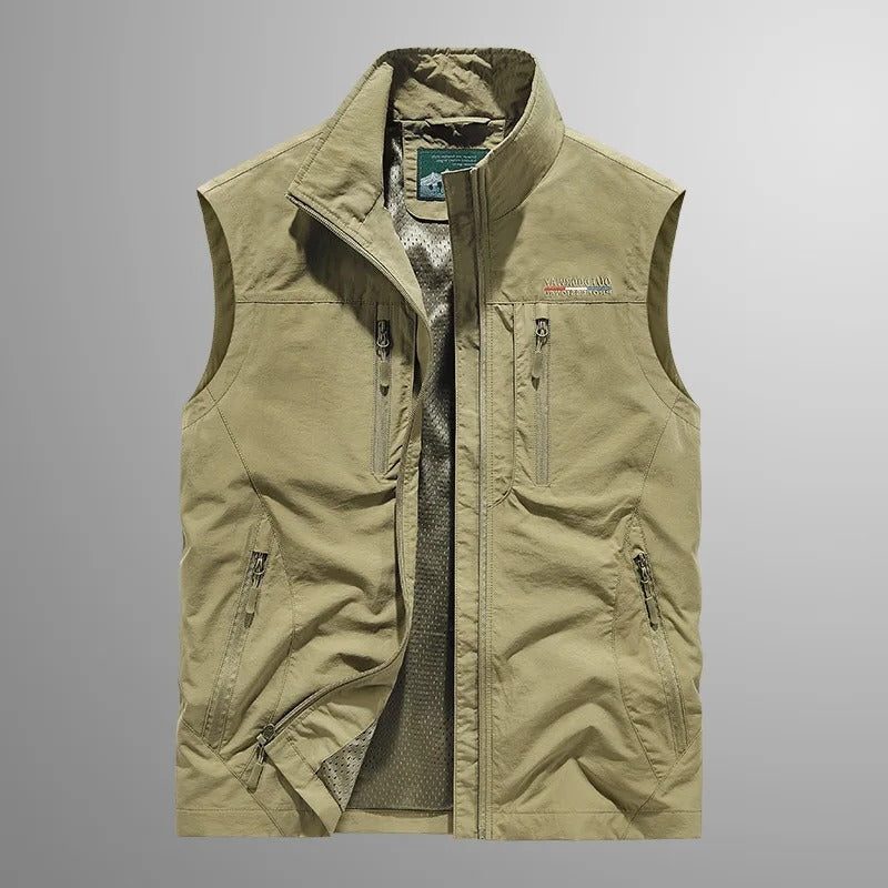 Gilet Cargo da Uomo Collo Coreano con Zip — foto 9