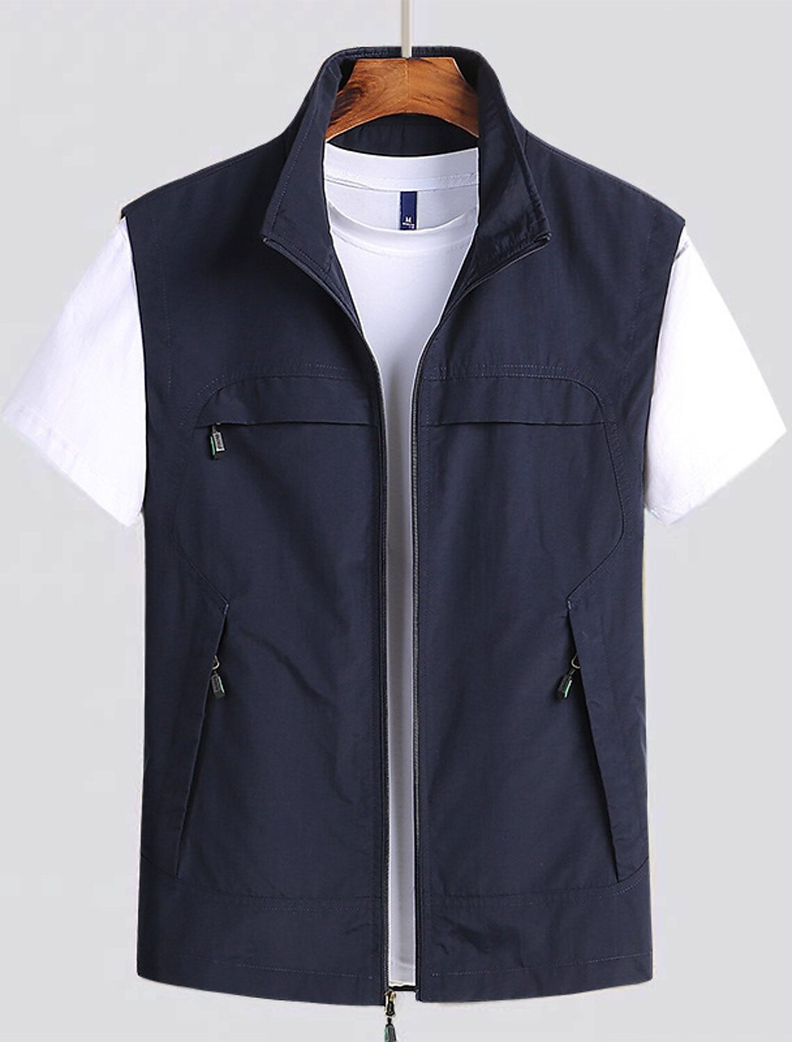 Gilet con Zip da Uomo Collo Alto