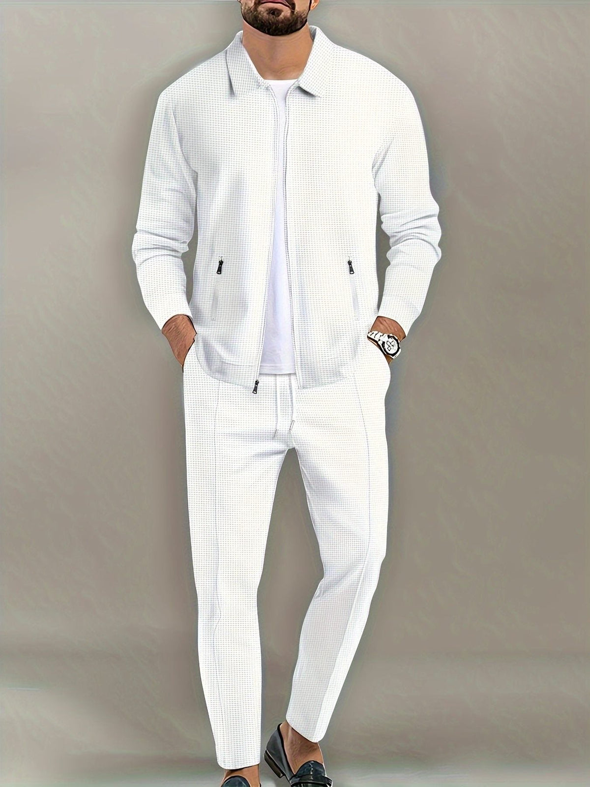 Tuta con Zip da Uomo Giacca e Pantaloni Jogger